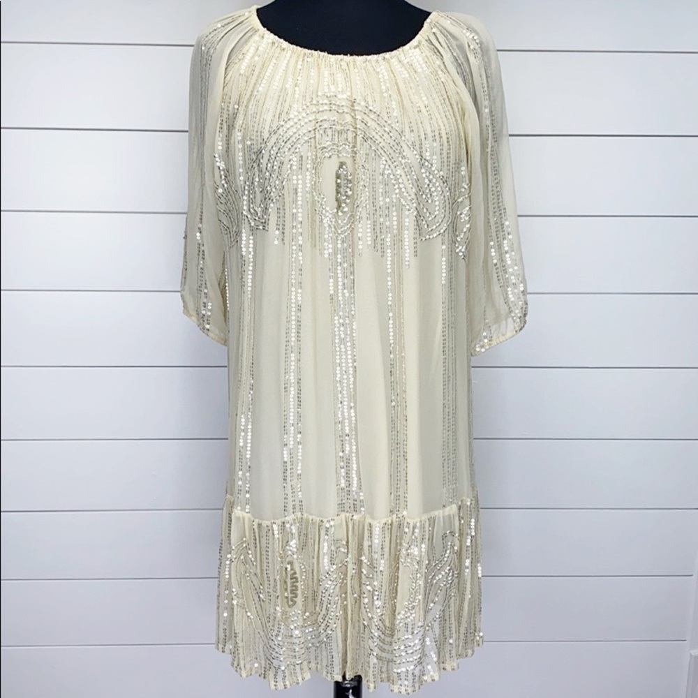 ANTHROPOLOGIE CAROLINA K Charo Beaded Swing Dress - Picture 4 of 14